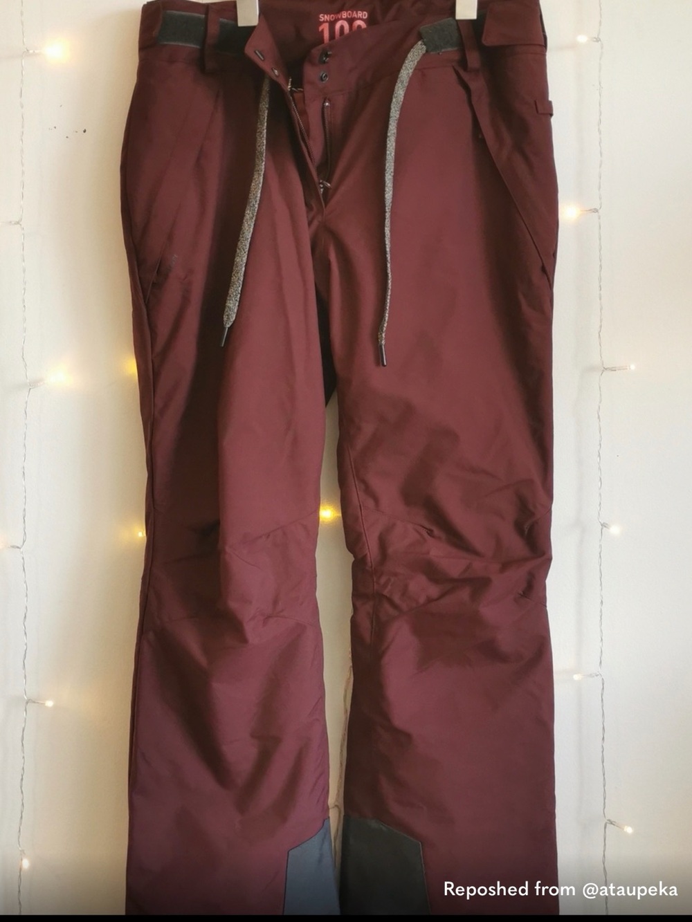 Wide Leg Women's Snow Pants in Burgundy